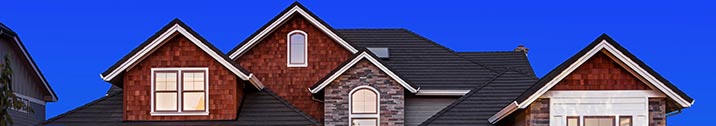 Roof of house with blue sky