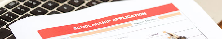 Scholarship application and laptop