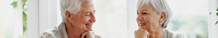 Senior couple looking at each other