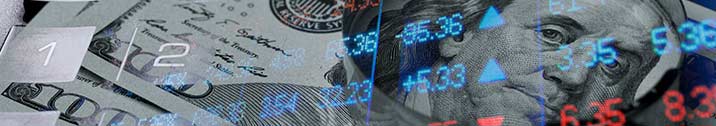 Stock numbers on top of bills