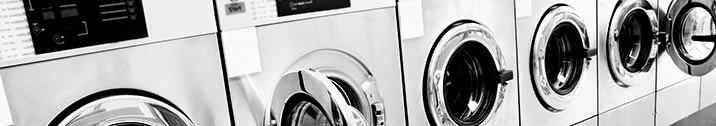 Washers lined up in a row for sale