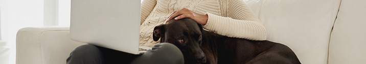 Woman sitting with her dog