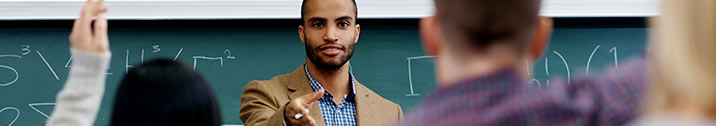 Young professor teaching
