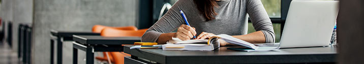 Young woman studying