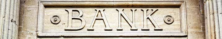 Bank sign on building