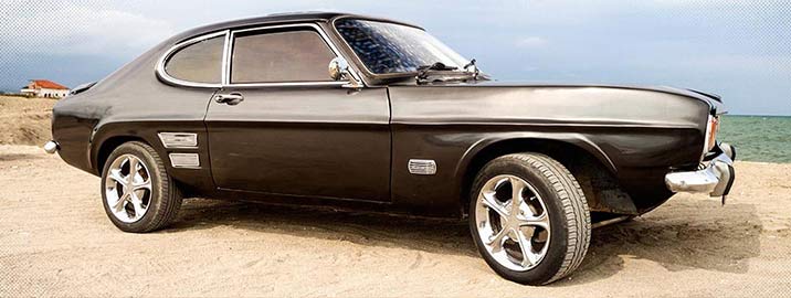 Black car with window tint