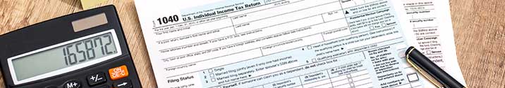 Calculator with tax documents