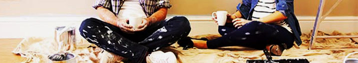 Couple covered in paint