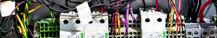 Fuse box with colorful wires