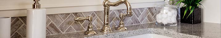 Gold faucet handles