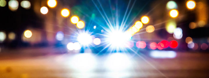 Head lights at night