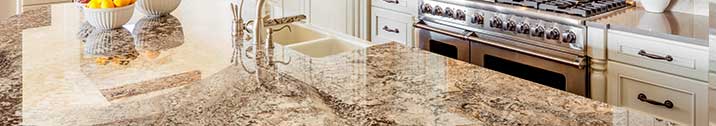 Kitchen with granite countertops