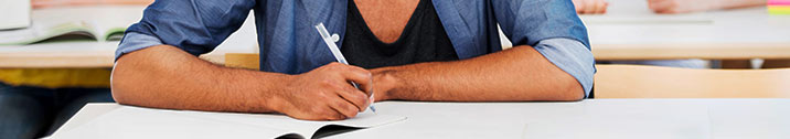 Man taking exam