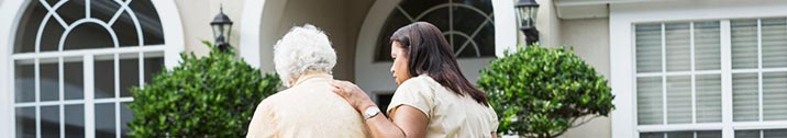 Senior woman with caregiver
