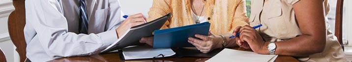 Senior woman with lawyer