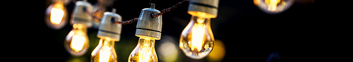 String lights hanging outside