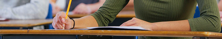 Student taking exam