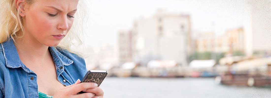 Woman looking at phone