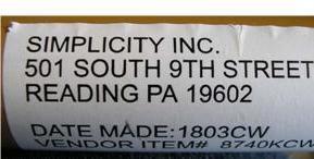Picture of End Panel Label