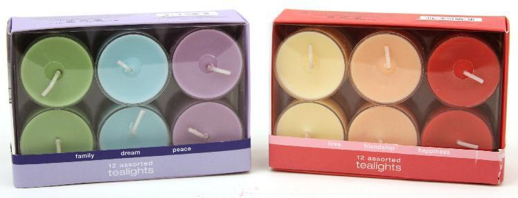 Picture of recalled Target/Chesapeake Bay Candle Sentiments tea light candles
