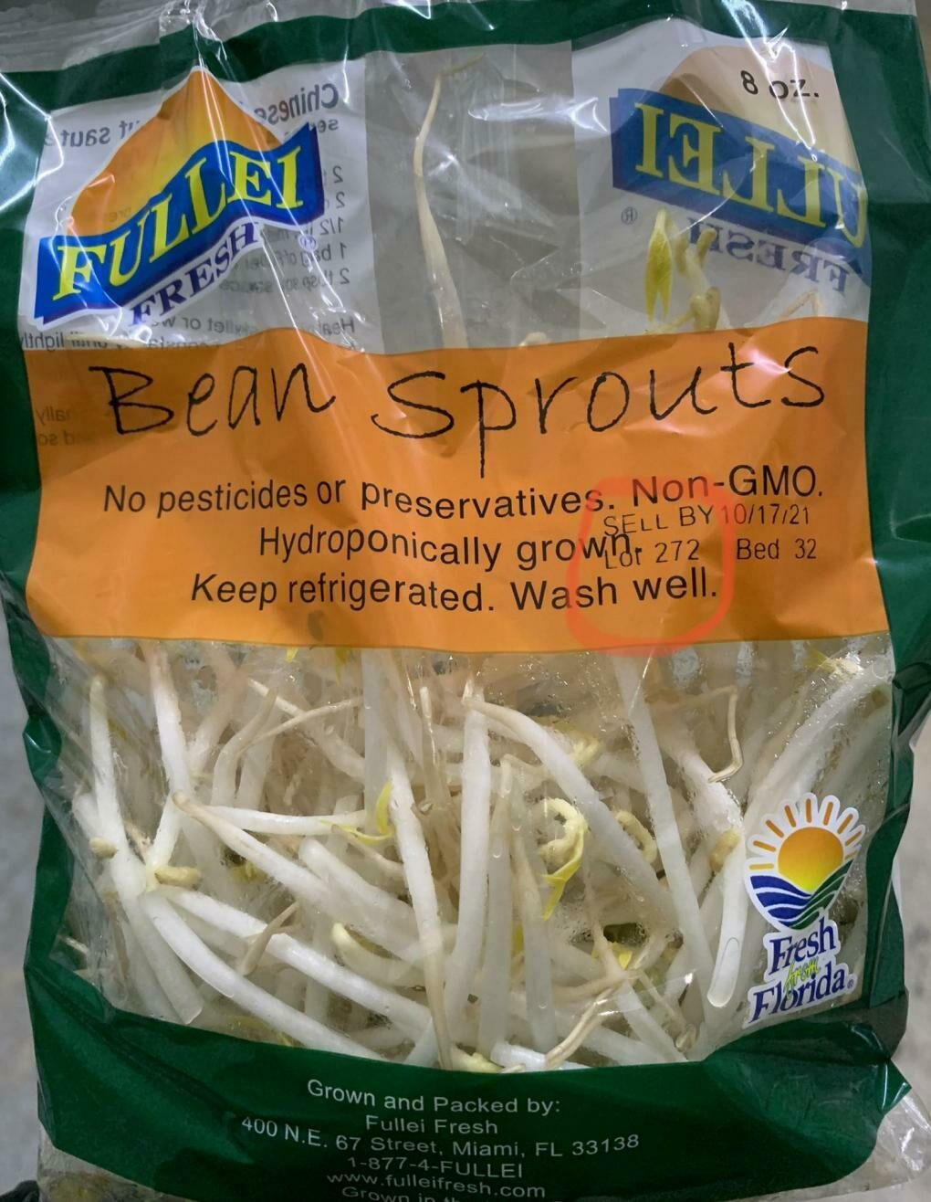Fullei Fresh recalls bean and soy sprouts
