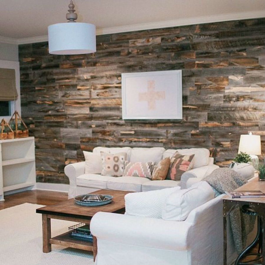 Reclaimed Wood Accent Wall Living Room Ideas | www.resnooze.com