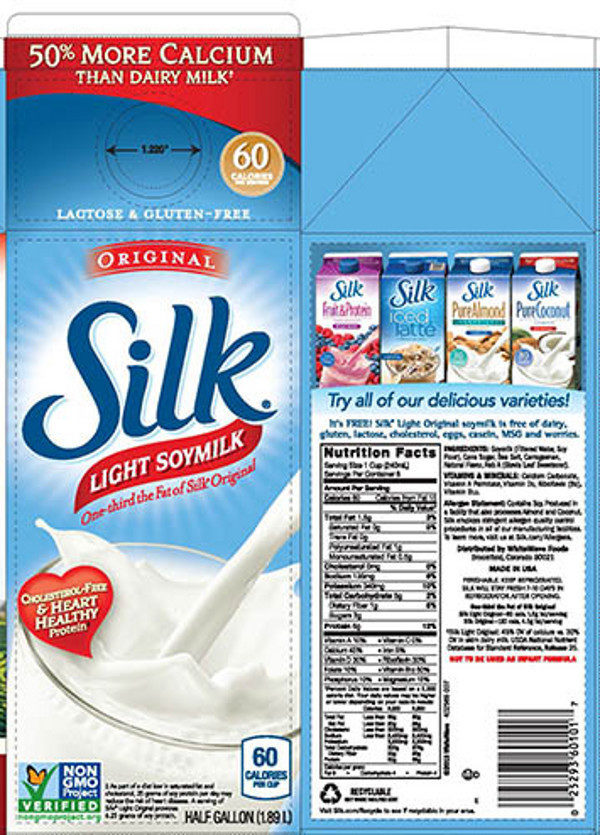 Silk Light Soy Milk Nutrition Label - Nutrition Ftempo