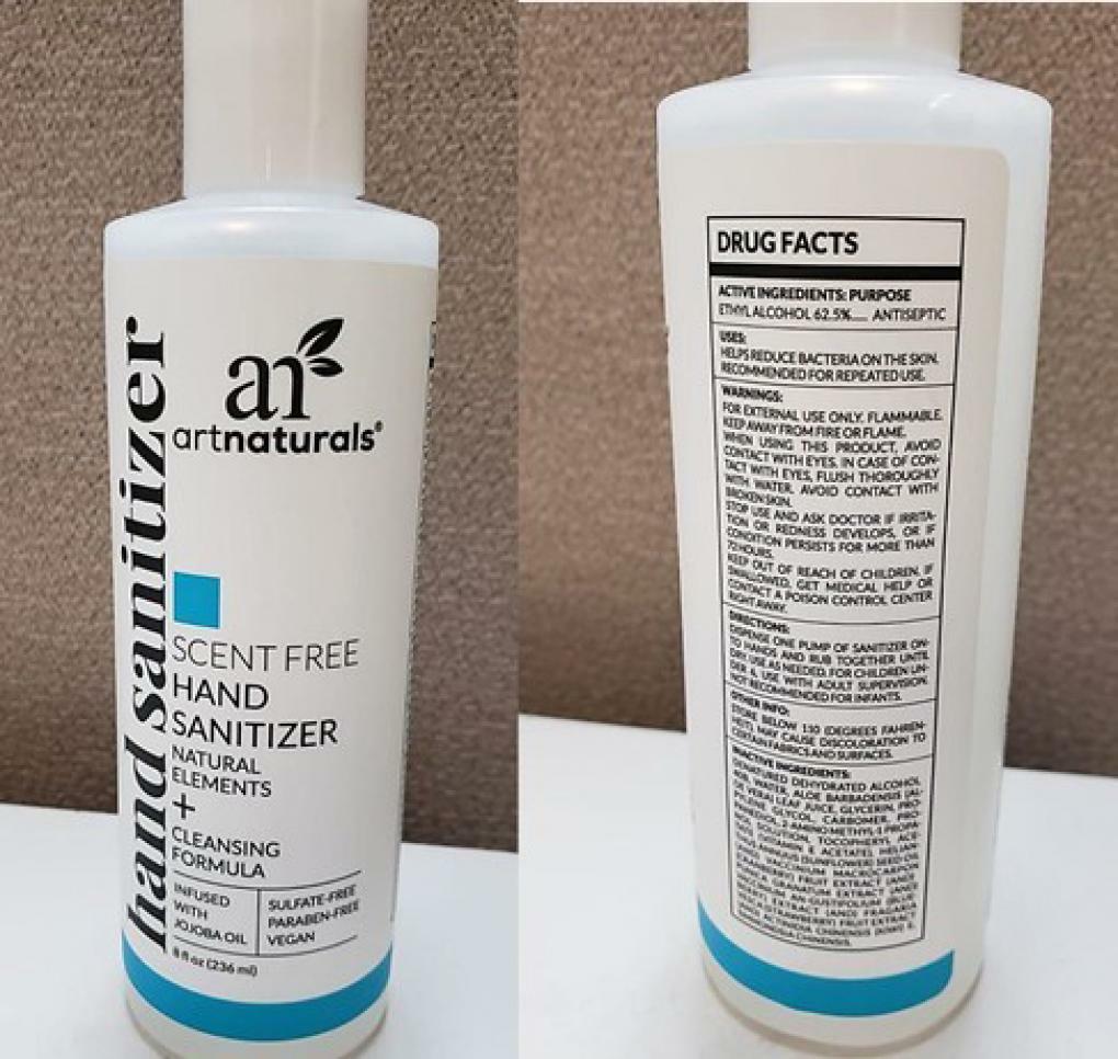 Artnaturals Recalls Scent Free Hand Sanitizer