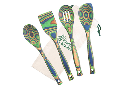 island bamboo utensil set