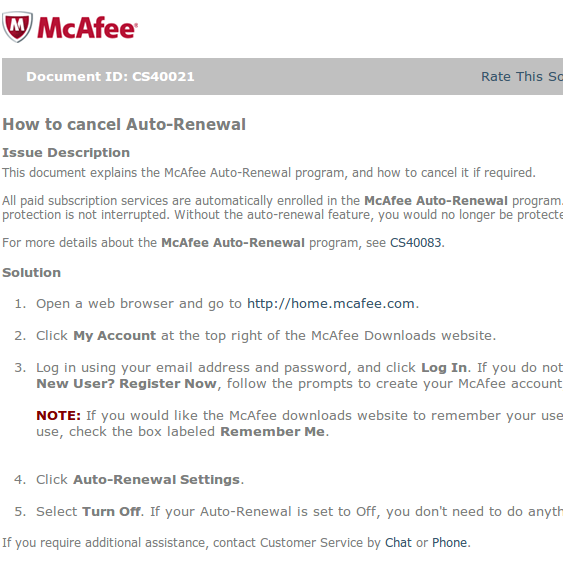 mcafee antivirus subscription renewal