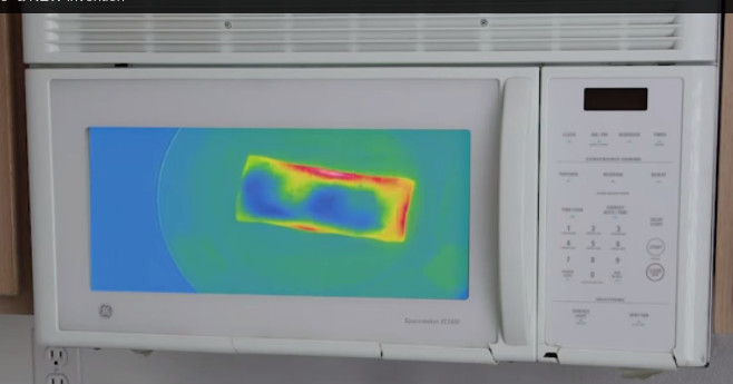 Ultrasound microwave monitors the temperature of your food