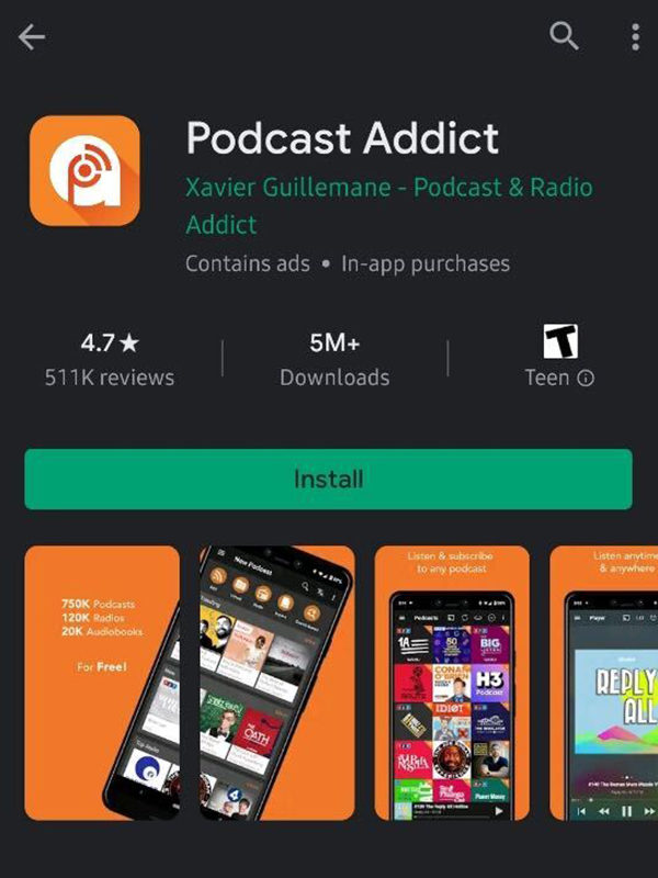 podcast addict app store
