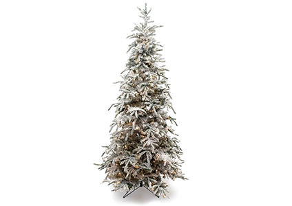 pre-lit flocked balsam tree
