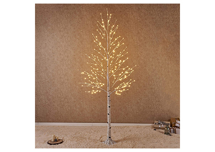 pre-lit birch tree