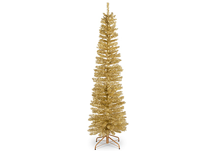 sparkly champagne tinsel tree