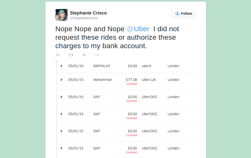 Uber driver complaints