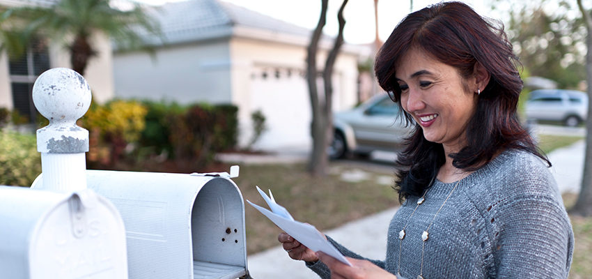 woman getting mail