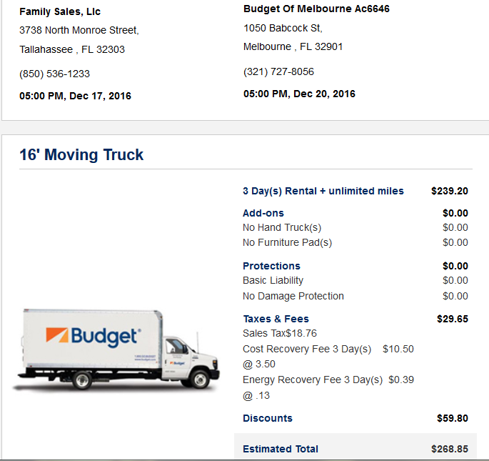 budget truck rental