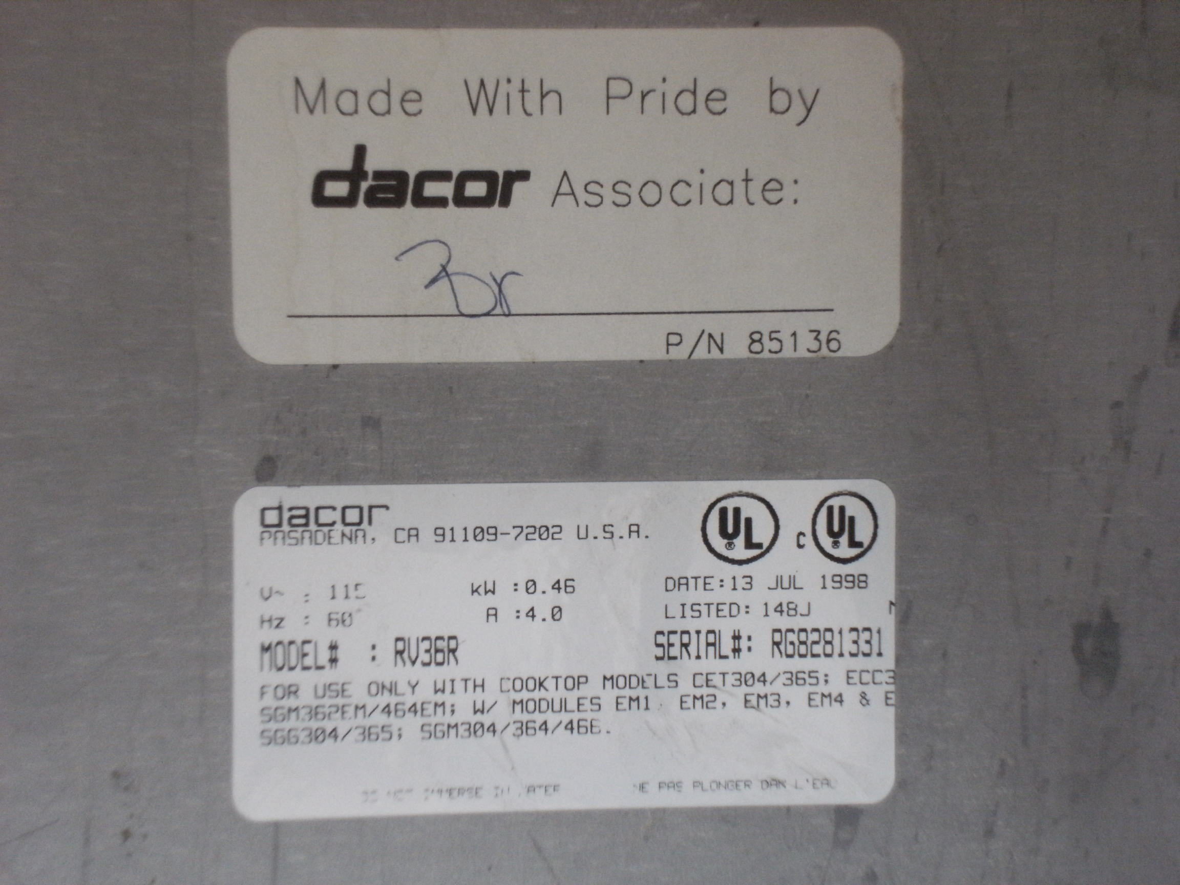 Top 346 Complaints and Reviews about Dacor Appliances Page 5