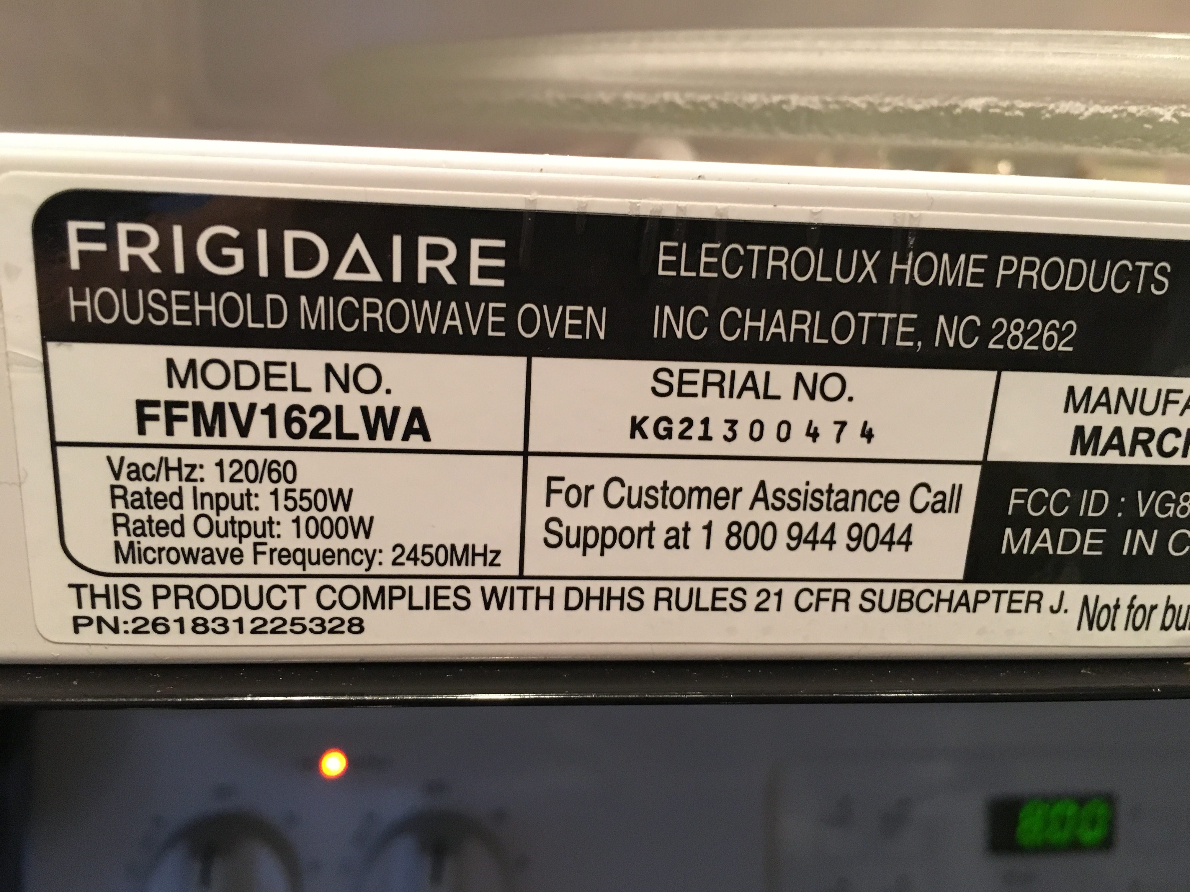 Top 126 Complaints and Reviews about Frigidaire Microwaves