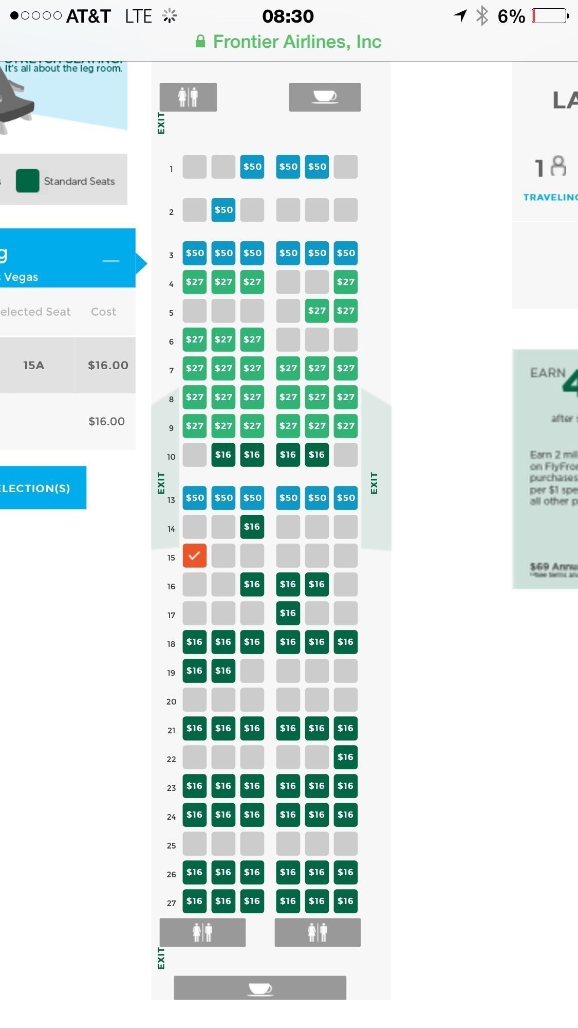 frontier airlines seat assignment fees