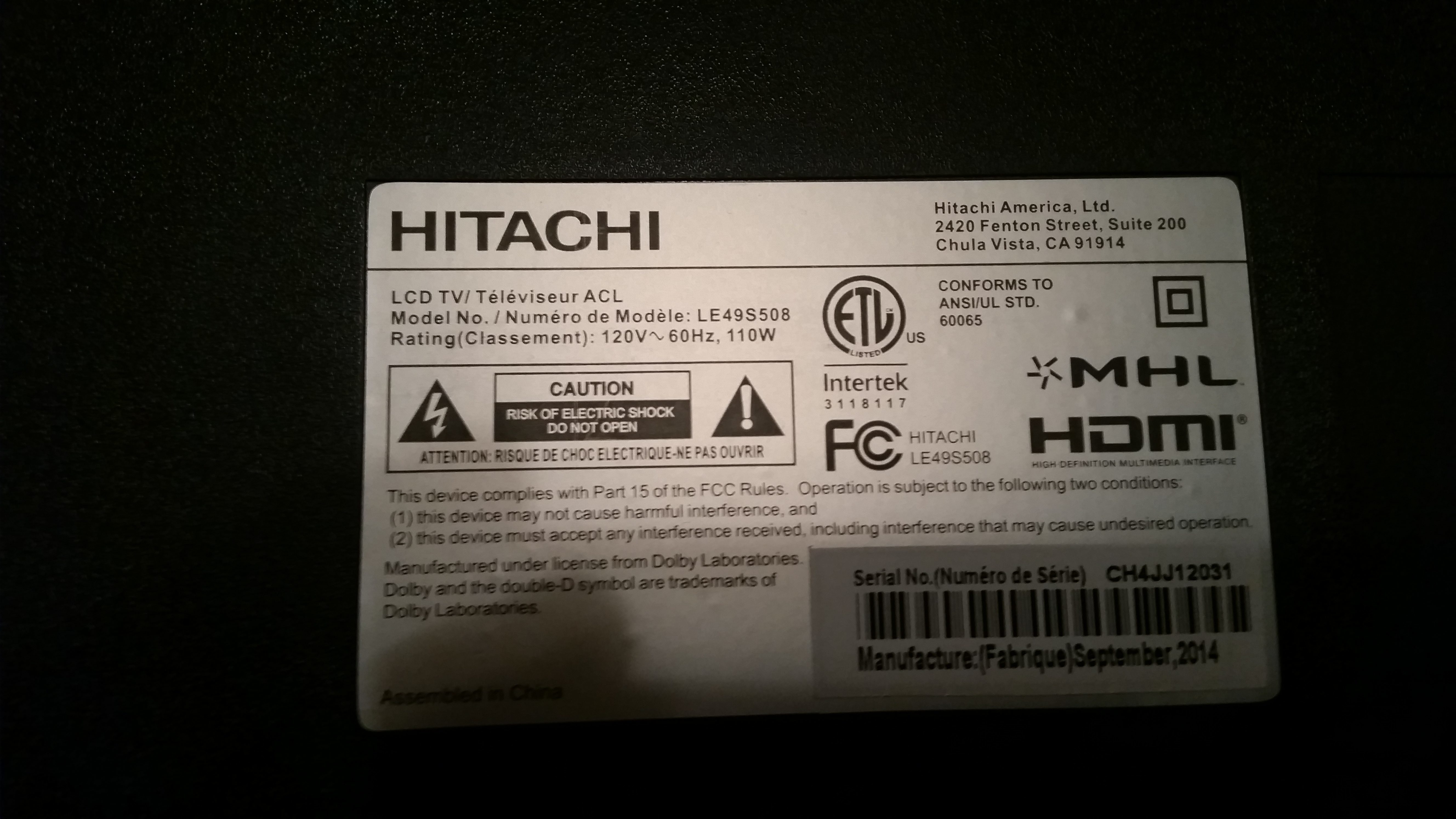 How do you order Hitachi TV replacement parts?
