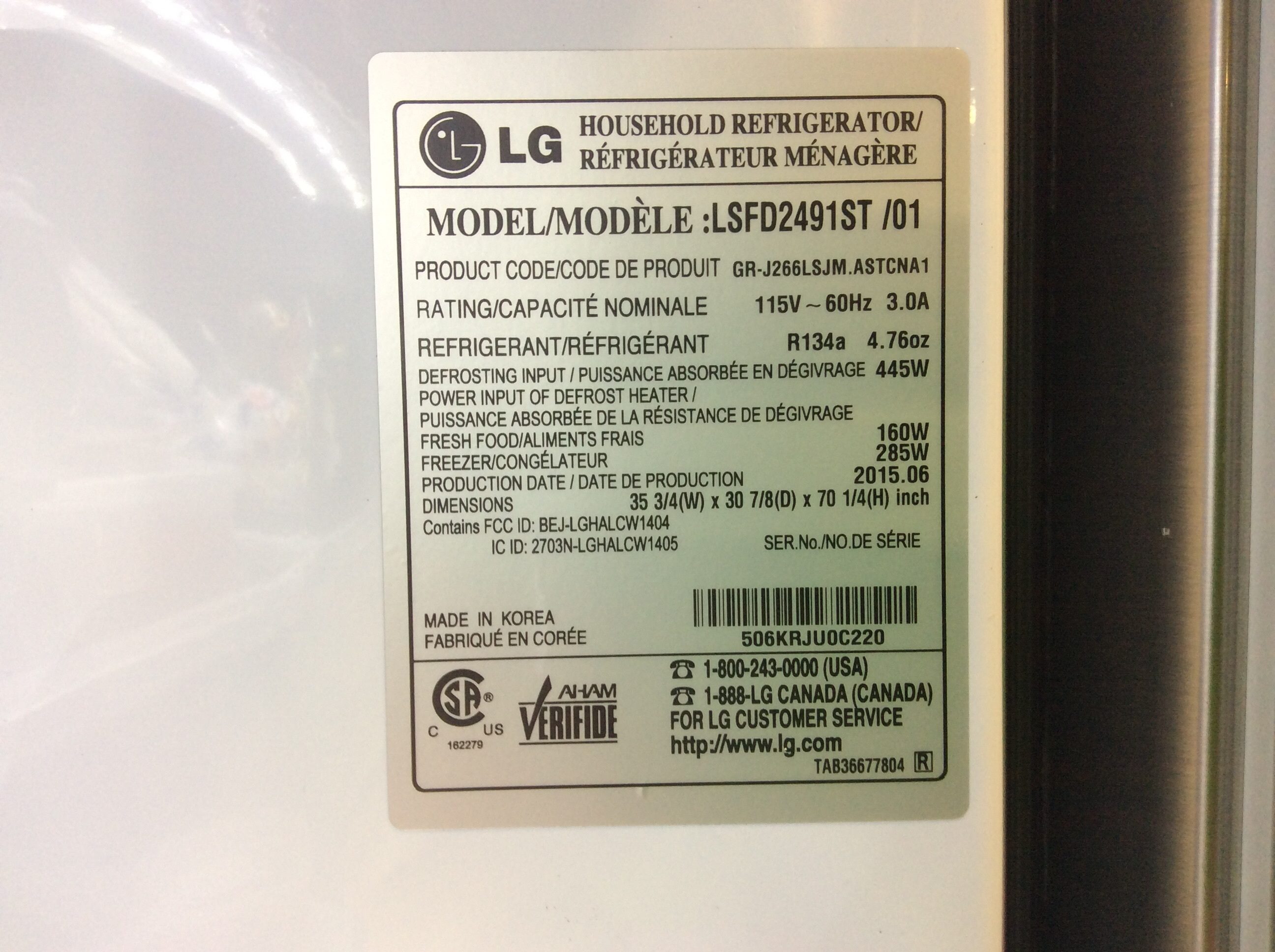 Top 1,637 Complaints and Reviews about LG Refrigerators Page 7