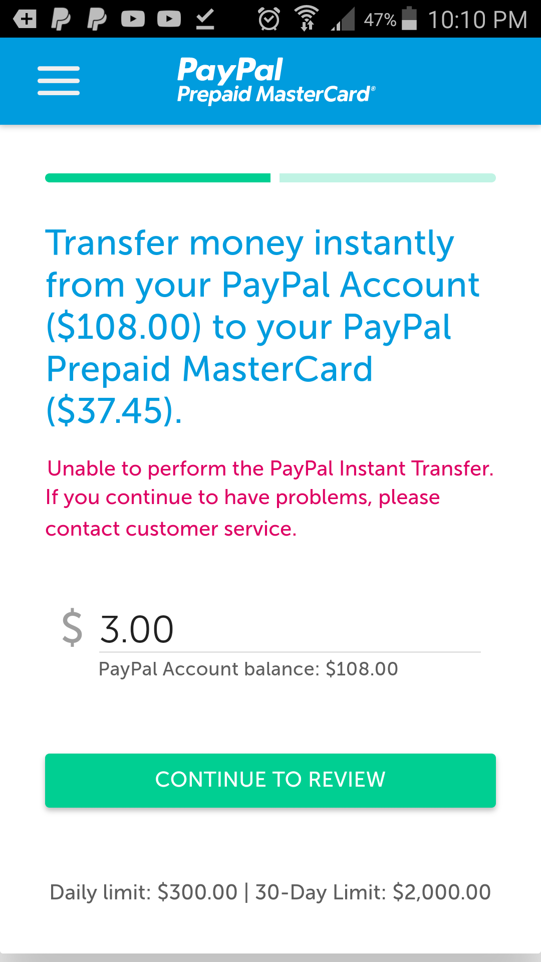 paypal prepaid customer service