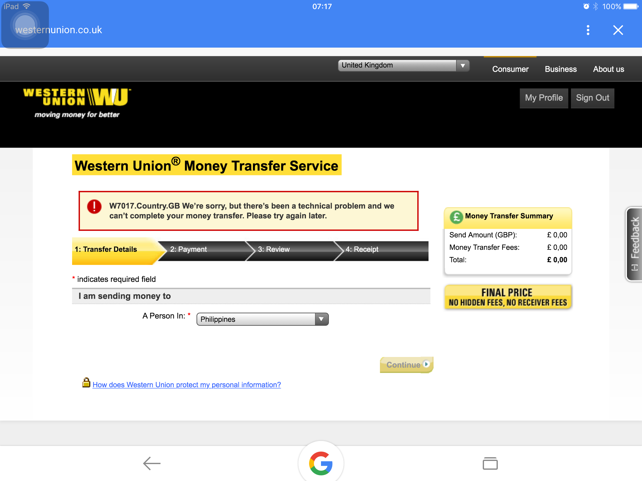 western union tracking number on receipt