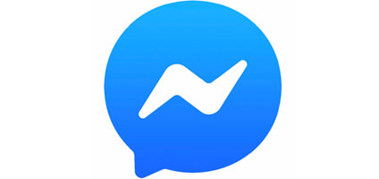 facebook messenger icon white bolt over blue speech bubble