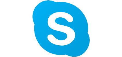 skype logo white S over blue